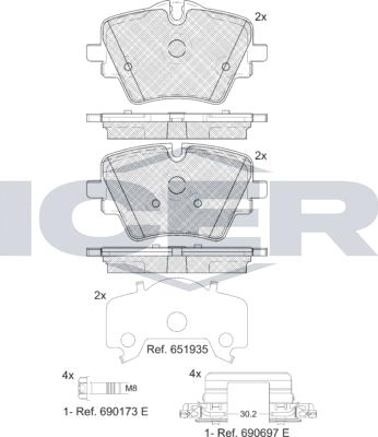 Icer 182472 - Set placute frana,frana disc aaoparts.ro