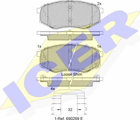 Icer 182094 - Set placute frana,frana disc aaoparts.ro