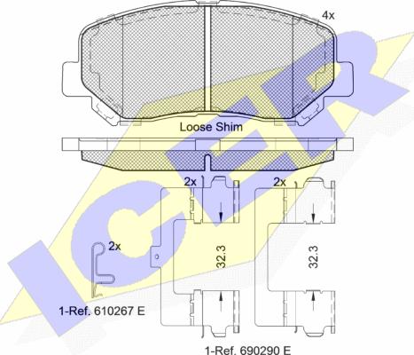 Icer 182055 - Set placute frana,frana disc aaoparts.ro