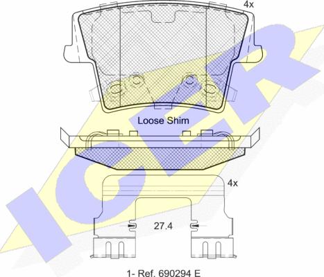 Icer 182069 - Set placute frana,frana disc aaoparts.ro