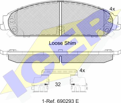 Icer 182068 - Set placute frana,frana disc aaoparts.ro