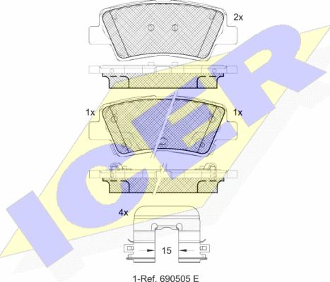 Icer 182036-208 - Set placute frana,frana disc aaoparts.ro