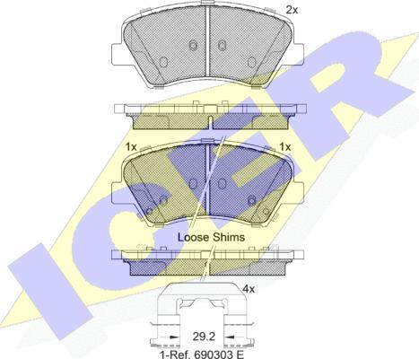Icer 182029 - Set placute frana,frana disc aaoparts.ro