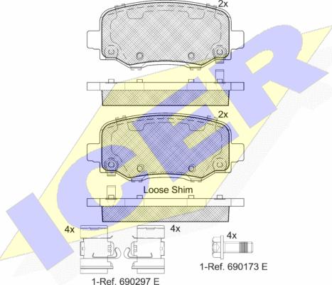 Icer 182176 - Set placute frana,frana disc aaoparts.ro