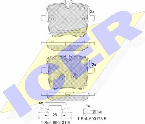 Icer 182308 - Set placute frana,frana disc aaoparts.ro