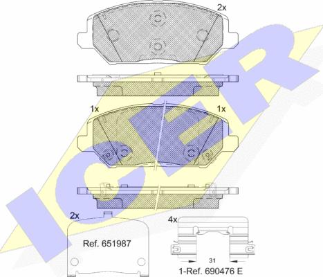 Icer 182320 - Set placute frana,frana disc aaoparts.ro