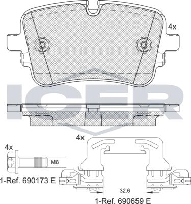 Icer 182248-203 - Set placute frana,frana disc aaoparts.ro