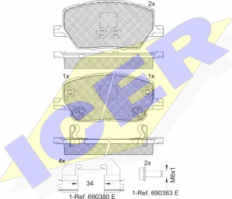 Icer 182243 - Set placute frana,frana disc aaoparts.ro