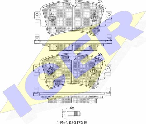 Icer 182256 - Set placute frana,frana disc aaoparts.ro