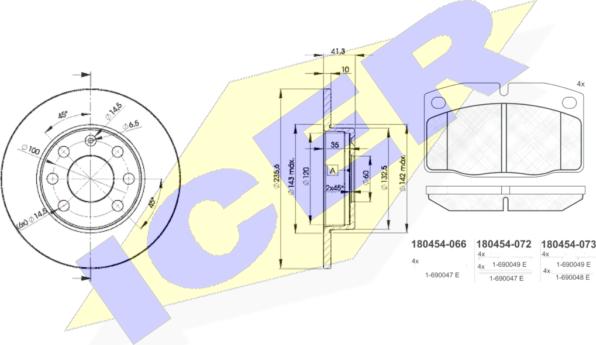 Icer 30454-6193 - Set frana, frana disc aaoparts.ro