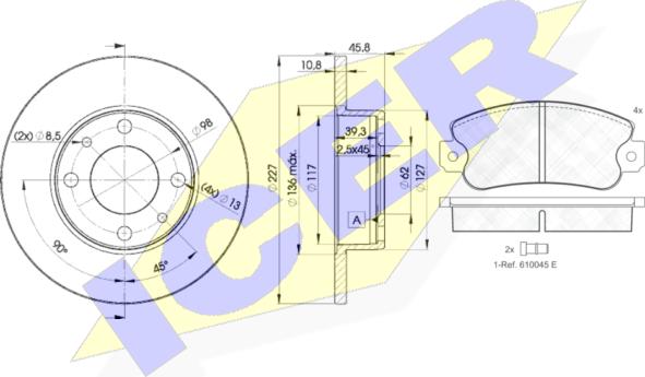 Icer 30418-5812 - Set frana, frana disc aaoparts.ro