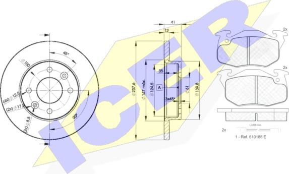 Icer 30633-4705 - Set frana, frana disc aaoparts.ro