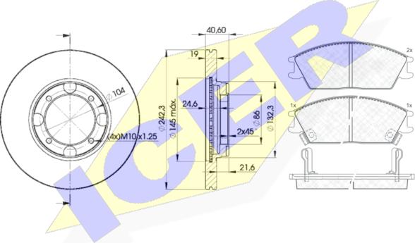 Icer 30887-2135 - Set frana, frana disc aaoparts.ro