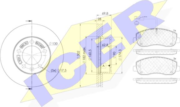 Icer 31999-8766 - Set frana, frana disc aaoparts.ro
