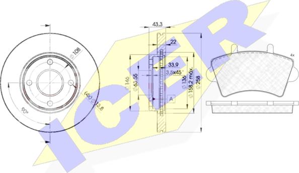 Icer 31442-5344 - Set frana, frana disc aaoparts.ro