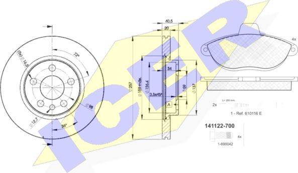 Icer 31122-4683 - Set frana, frana disc aaoparts.ro