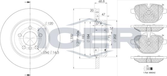 Icer 32004-3558 - Set frana, frana disc aaoparts.ro