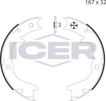 Icer 79PB4034 C - Set saboti frana, frana de mana aaoparts.ro