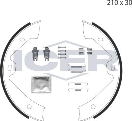 Icer 79PB4029 C - Set saboti frana, frana de mana aaoparts.ro