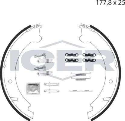 Icer 79PB4023 C - Set saboti frana, frana de mana aaoparts.ro