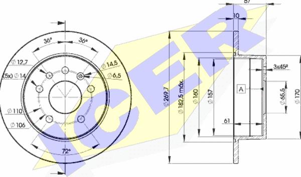 Icer 78BD9101-2 - Disc frana aaoparts.ro