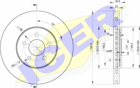 Icer 78BD4073-2 - Disc frana aaoparts.ro