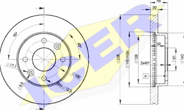 Icer 78BD4287-2 - Disc frana aaoparts.ro