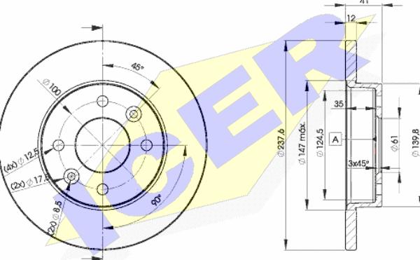 Icer 78BD4705-2 - Disc frana aaoparts.ro