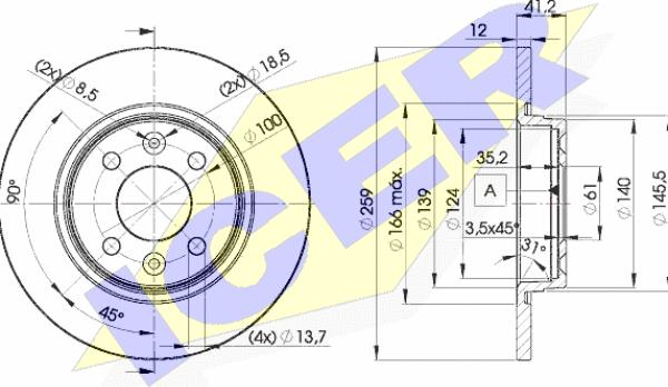 Icer 78BD4707-2 - Disc frana aaoparts.ro