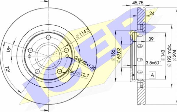 Icer 78BD5924-2 - Disc frana aaoparts.ro