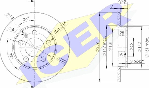 Icer 78BD5311-2 - Disc frana aaoparts.ro