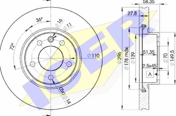 Icer 78BD1134-2 - Disc frana aaoparts.ro