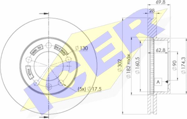 Icer 78BD8766-2 - Disc frana aaoparts.ro