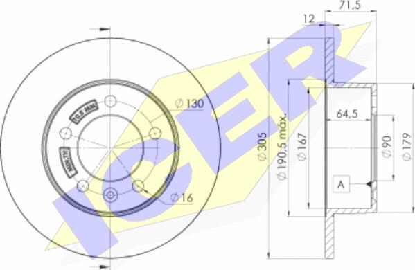 Icer 78BD8767-2 - Disc frana aaoparts.ro