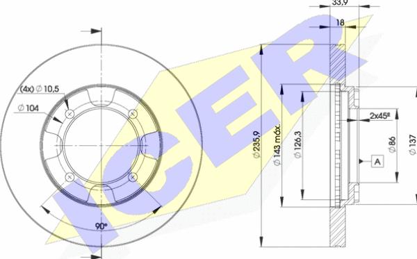 Icer 78BD8735-2 - Disc frana aaoparts.ro