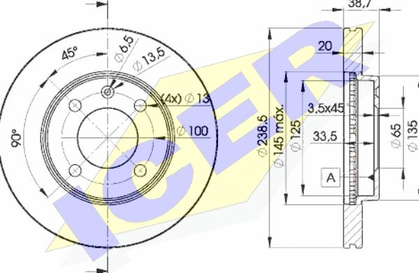 Icer 78BD3975-2 - Disc frana aaoparts.ro