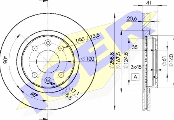 Icer 78BD3550-2 - Disc frana aaoparts.ro