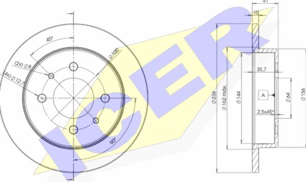 Icer 78BD7763-2 - Disc frana aaoparts.ro