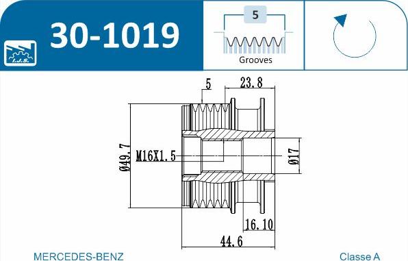 IJS GROUP 30-1019 - Fulie, alternator aaoparts.ro