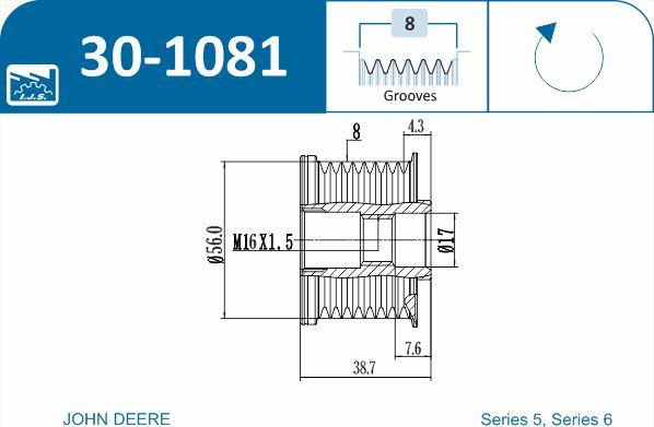 IJS GROUP 30-1081 - Fulie, alternator aaoparts.ro