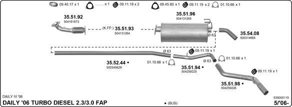 Imasaf 539000119 - Sistem de esapament aaoparts.ro
