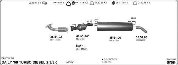 IMASAF 539000117 - Sistem de esapament aaoparts.ro