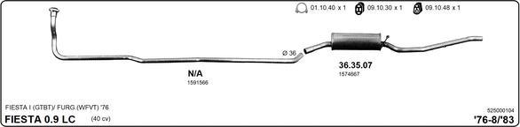 IMASAF 525000104 - Sistem de esapament aaoparts.ro