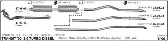 IMASAF 525000352 - Sistem de esapament aaoparts.ro