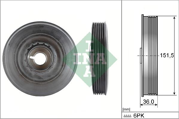 INA 544 0090 10 - Fulie curea, arbore cotit aaoparts.ro