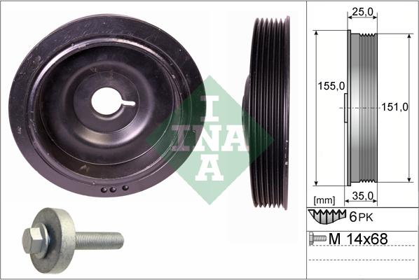 INA 544 0090 20 - Fulie curea, arbore cotit aaoparts.ro