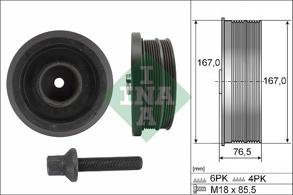 INA 544 0082 20 - Fulie curea, arbore cotit aaoparts.ro