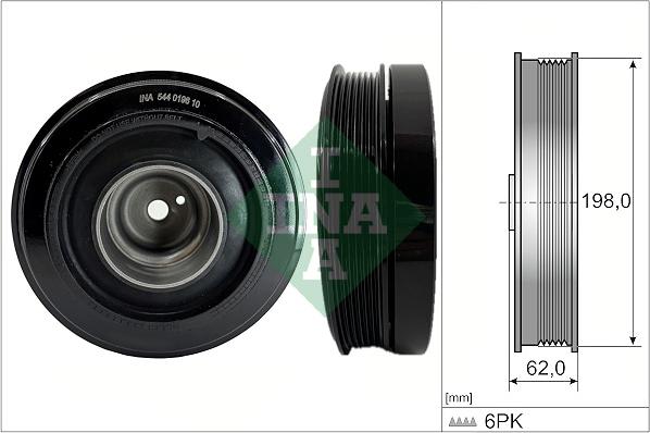 INA 544 0196 10 - Fulie curea, arbore cotit aaoparts.ro