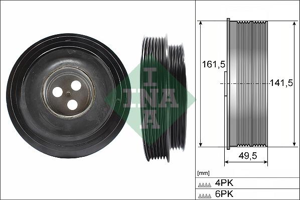 INA 544 0166 10 - Fulie curea, arbore cotit aaoparts.ro