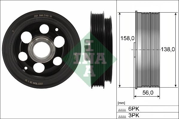 INA 544 0180 10 - Fulie curea, arbore cotit aaoparts.ro